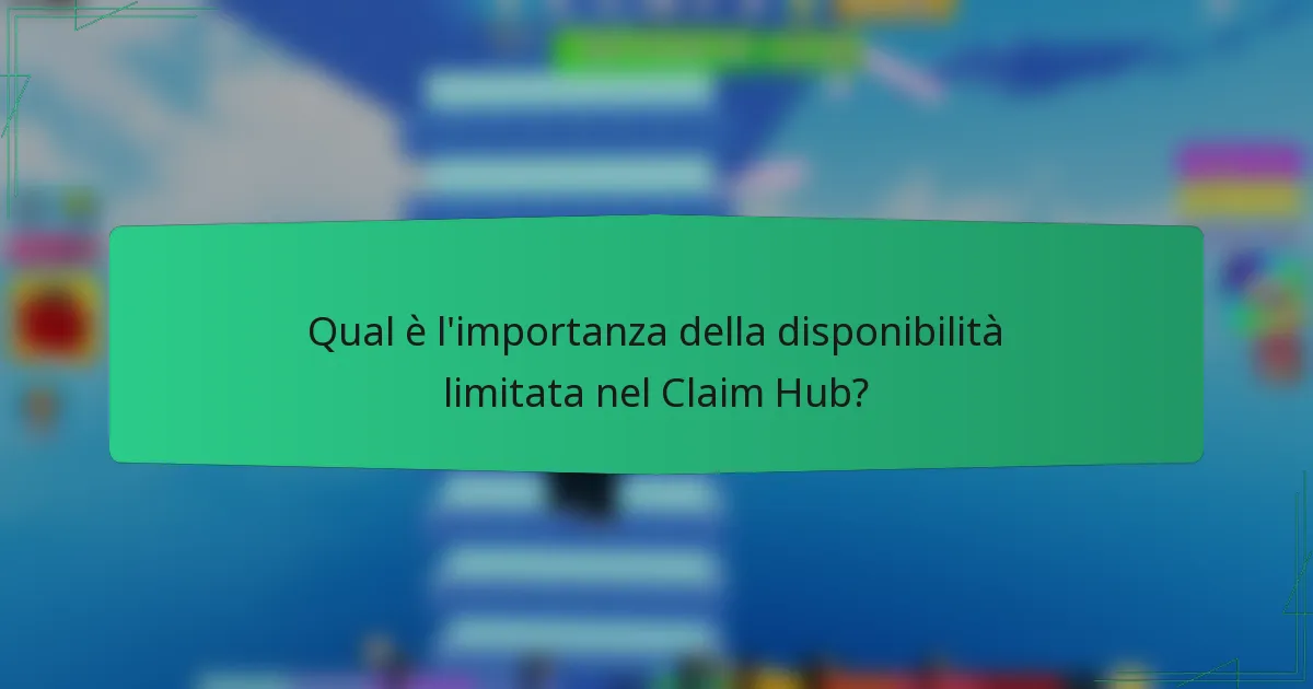 Qual è l'importanza della disponibilità limitata nel Claim Hub?